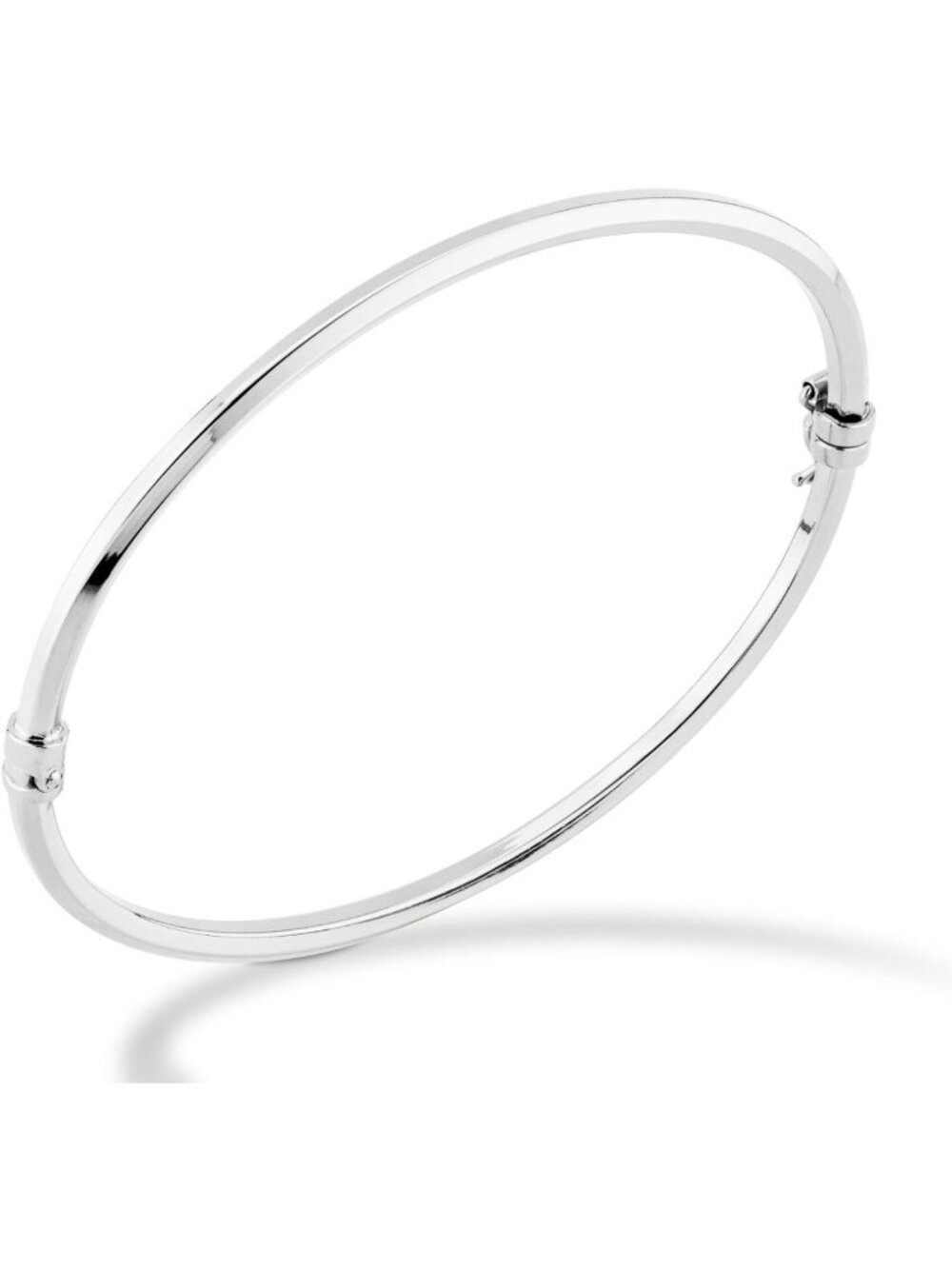 Elegant 925 Sterling Silver Oval Hinged Bangle Bracelet for Women - Made in